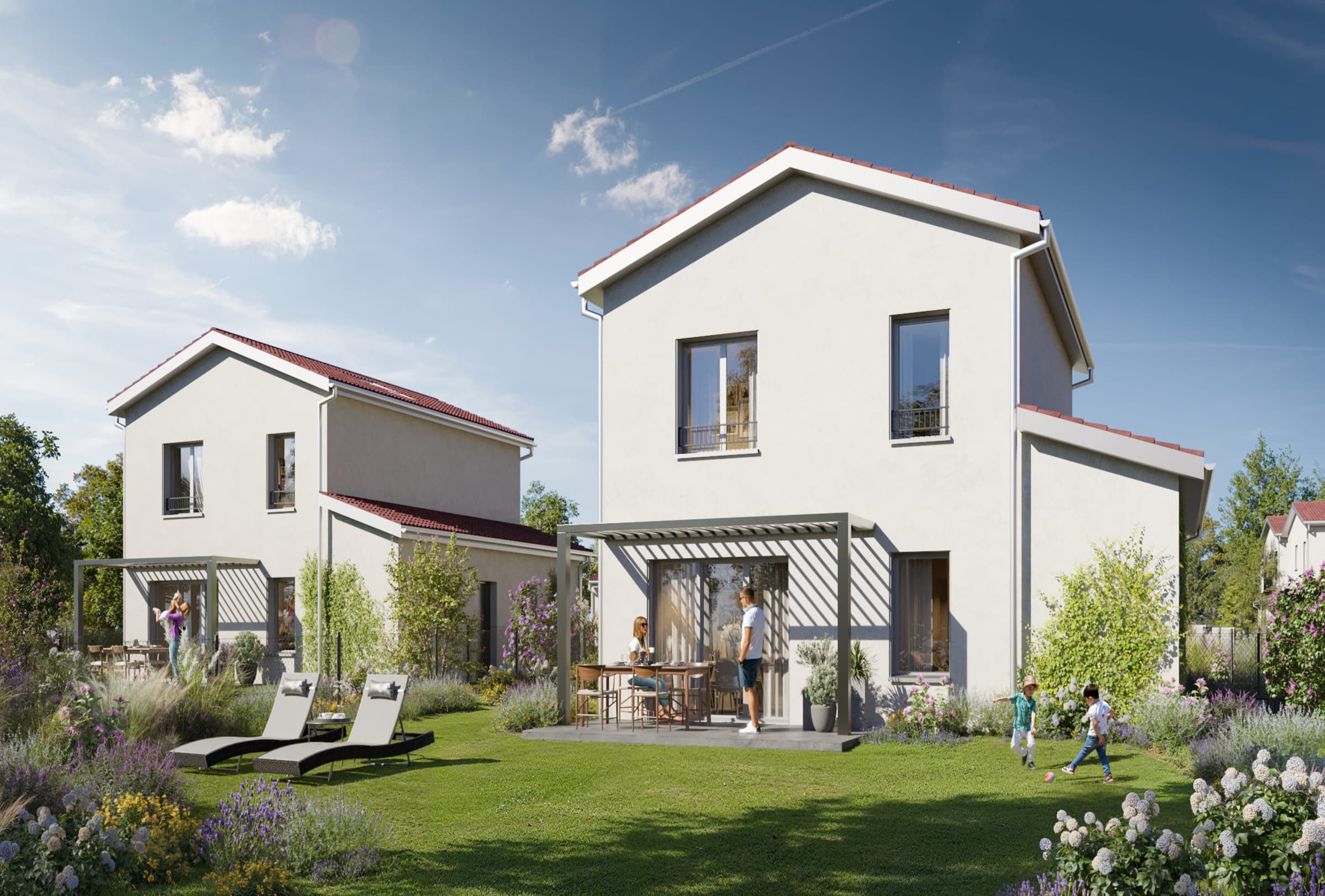 perspective 3d maison individuelle et villa contemporaine imagedoing